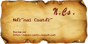 Nánai Csató névjegykártya